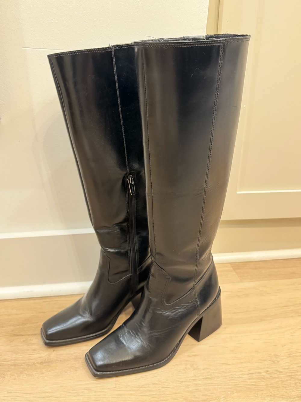 Vince Camuto Black Knee High Block Heel Boots